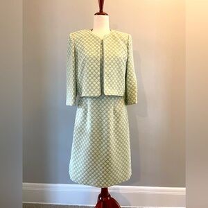Sleeveless mint green dress with short jacket - size 6.